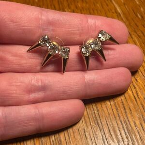 Triple Spike Cubic Zirconia Earrings